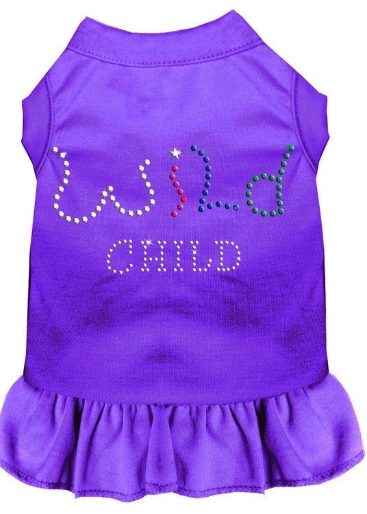 Rhinestone Wild Child Dress Purple XS